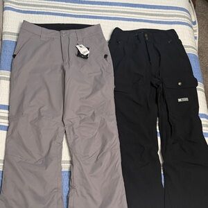 Men's DC Snow Pants 1 Black pair and 1 Gray Pair